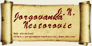 Jorgovanka Nestorović vizit kartica